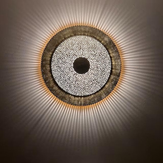 Handmade Sun Wall Light – Moroccan Wall Sconce – Art Deco Decor Light Diffuser Wall Sconce