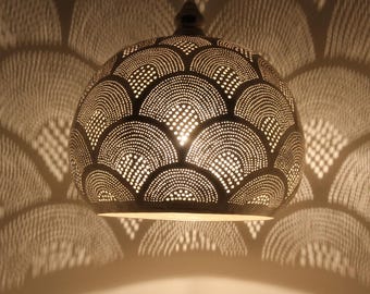 Handmade Brass Pendant Light | Hand-Pierced Ceiling Fixture | Warm Ambient Lighting | Boho Home Decor | Free Shipping
