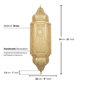 Brass Wall Sconce Lantern – Handmade Outdoor Wall Light, Oriental Lantern Lamp, Luxury Garden & Entryway Lighting Fixture bild 8