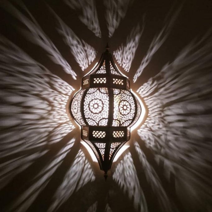 Moroccan Wall Sconce Oriental Decoration Wall Lamp Copper Brass 