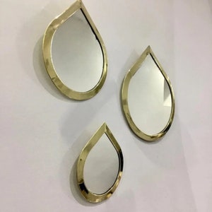 Set Of 3 Water Drop Mirrors - Handmade Moroccan Mirror