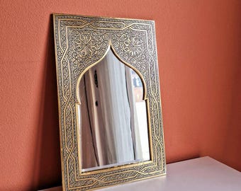 Moroccan Mirror Wall Decor, Handmade Brass Mirror, Vanity Mirror, Decorative Mirror,Handmade 100% Wall Mirror-3 sizes and 2 colors available