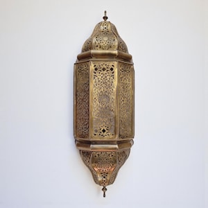 Brass Wall Sconce Lantern – Handmade Outdoor Wall Light, Oriental Lantern Lamp, Luxury Garden & Entryway Lighting Fixture bild 2