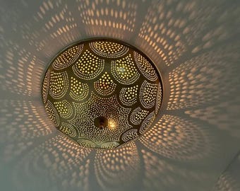 Flush Ceiling Light - Handmade Fixtures, Simple Moroccan lamps