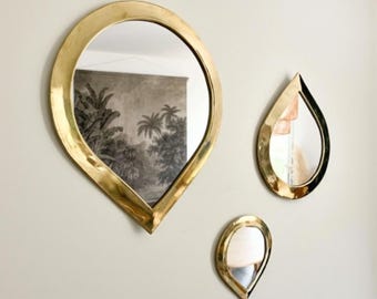 Set Of 3 Water Drop Mirrors - Handmade Moroccan Mirror
