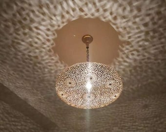 Moroccan lampshade Lamp Hanging Chandelier, Ceiling Fixture Handmade Lighting Art Deco
