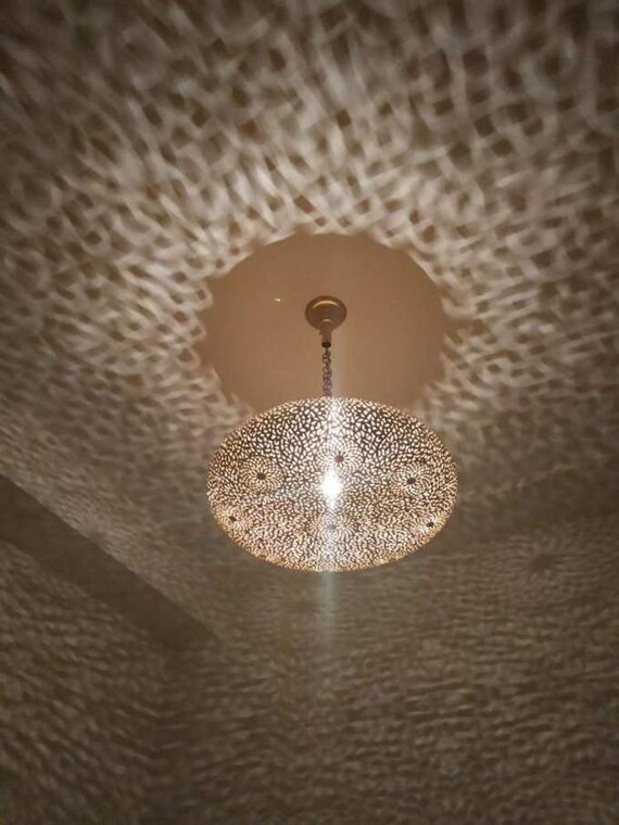 Moroccan lampshade Lamp Hanging Chandelier, Ceiling Fixture Handmade Lighting Art Deco