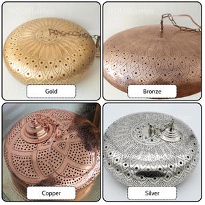 Handmade Moroccan Pendant Light, Golden Moroccan Lamps Ceiling Lights - Home Decor Lighting image 9