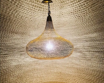 This Oriental Silver Lamp - Pendant Light Brass, Moroccan Fixtures, Simple Hanging Lamp-Moroccan Chandelier