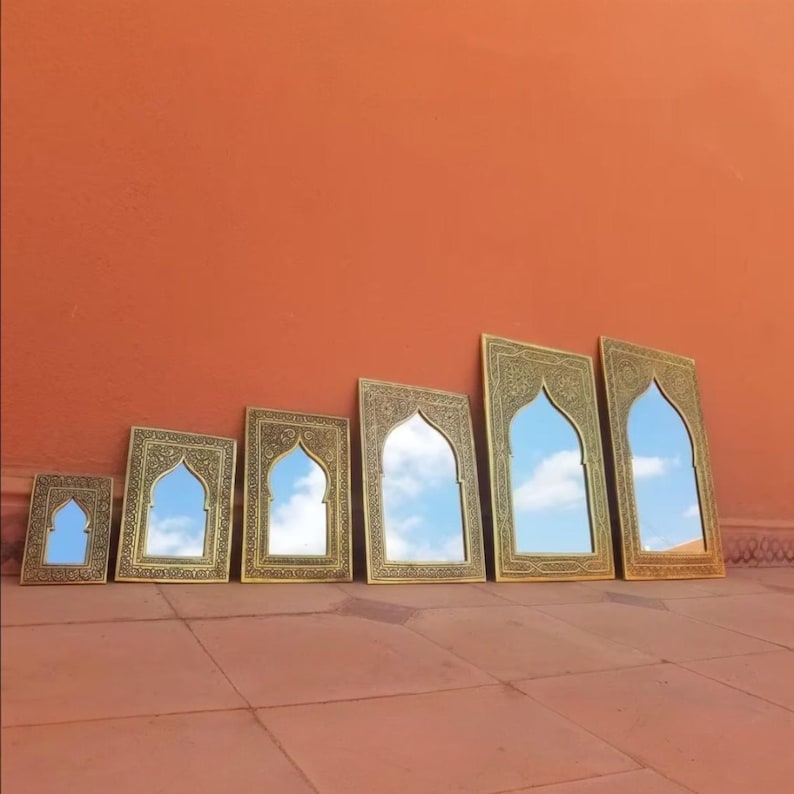 Moroccan Mirror Wall Decor, Handmade Brass Mirror, Vanity Mirror, Decorative Mirror,Handmade 100% Wall Mirror-3 sizes and 2 colors available bild 3