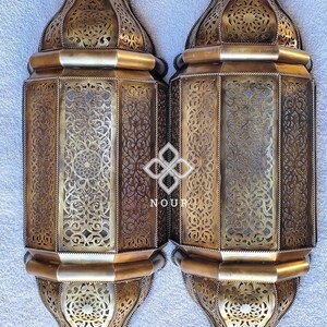 Brass Wall Sconce Lantern – Handmade Outdoor Wall Light, Oriental Lantern Lamp, Luxury Garden & Entryway Lighting Fixture bild 3