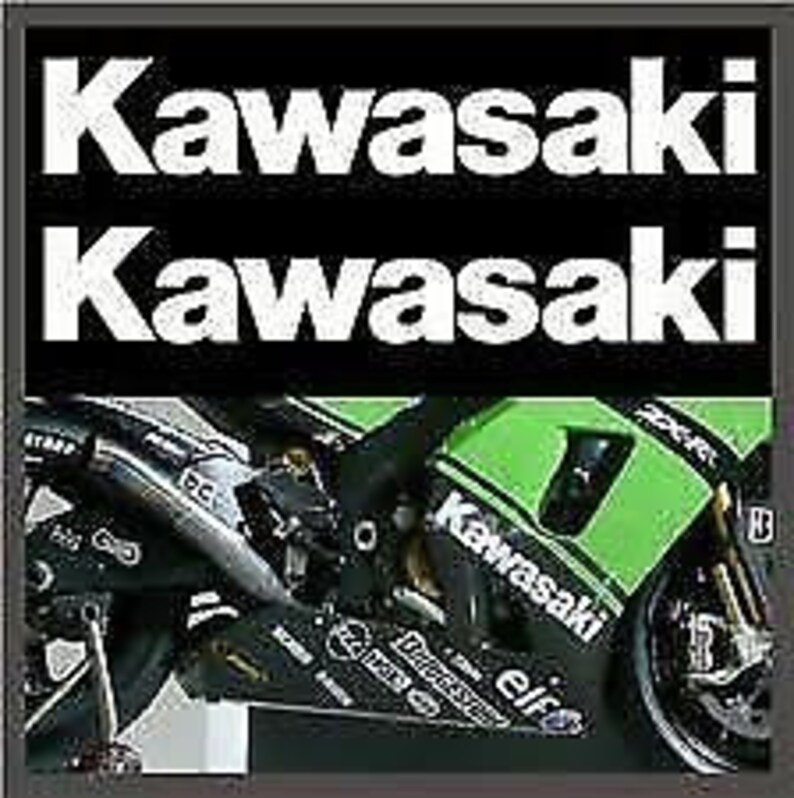 Kawasaki Logo Stickers 2x 6 to 18 Premium Vinyl ZX6R ZX10R ZXR750 ZZR