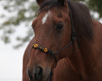 Ready to ship hand braided sunflower horse halter