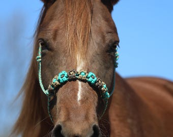 Stiff rope flower halters.