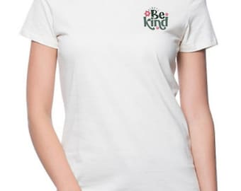 Women's Eco-Friendly Certified 100% Organic Cotton Tee In Natural-  Always Be Kind