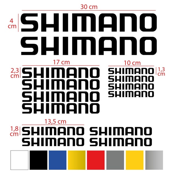 SHIMANO stickerset 14 stuks fietsstickers fiets verkrijgbaar in diverse kleuren