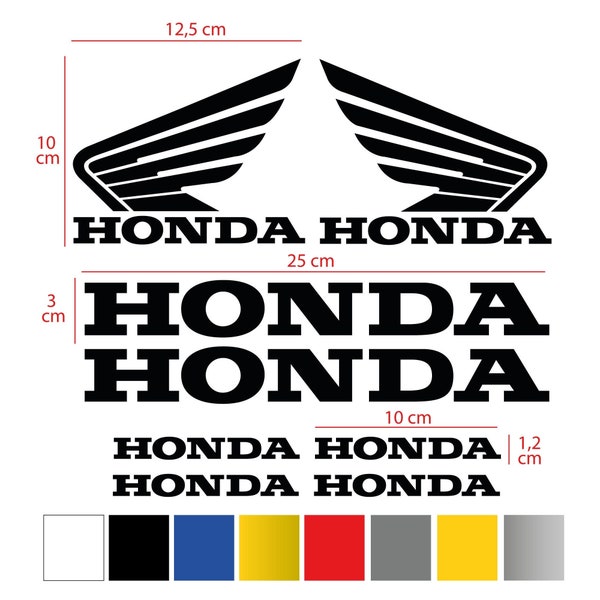 Adesivi KIT HONDA 8 pezzi stickers disponibili vari colori.