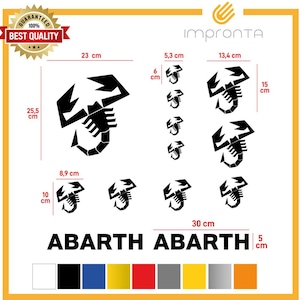 KIT de pegatinas ABARTH 13 piezas pegatinas disponibles en varios colores.