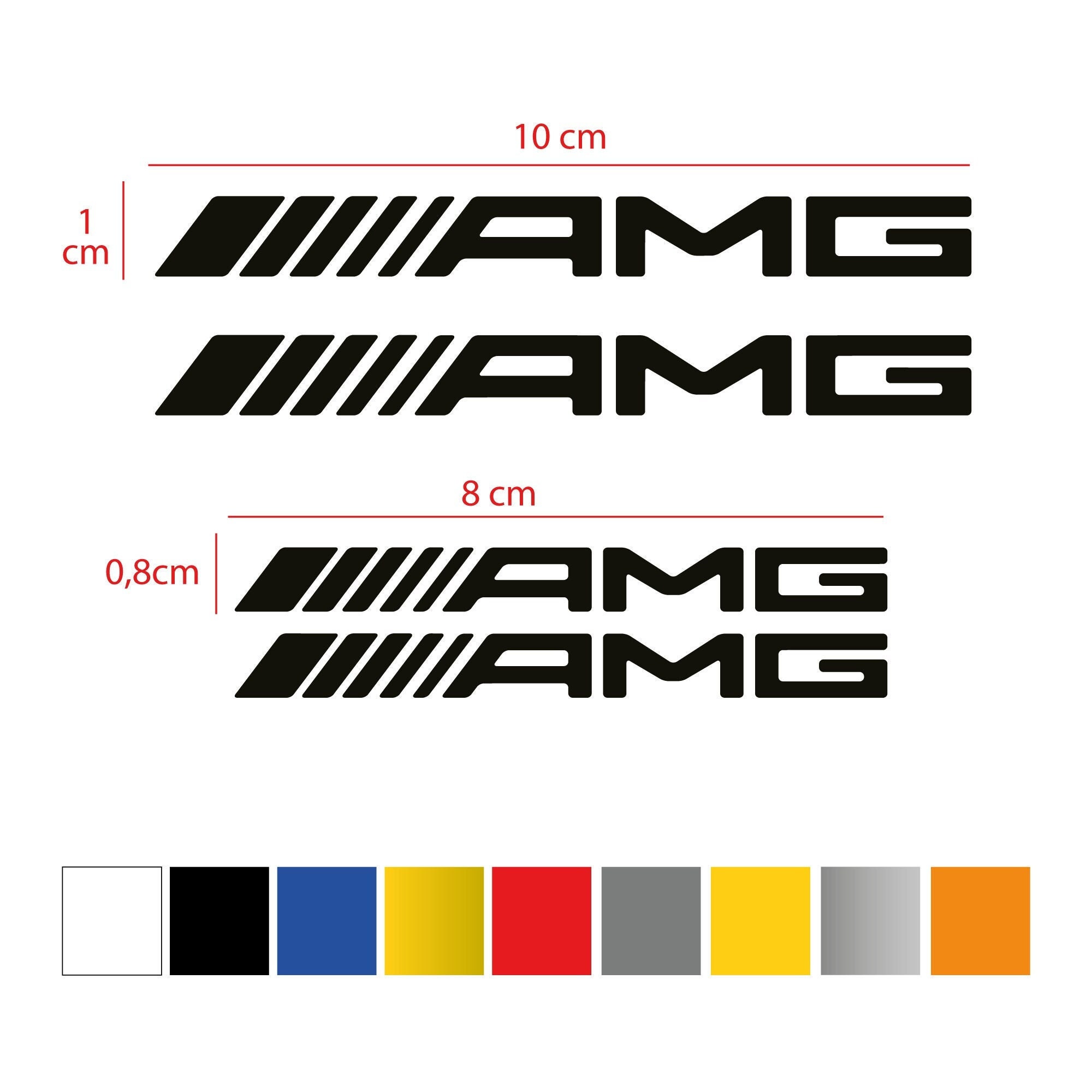 AMG BLACK Stickers 4 Vinyl Adhesive Stickers Bodywork Replacement Sticker  Compatible Amg 