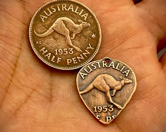 Vintage Australian Half Penny Guitar Pick – Handcrafted Metal Coin Plectrum