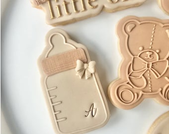 Baby bottle cookie stamp + cookie cutter