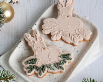 Deer foliage cookie stamp + cookie cutter