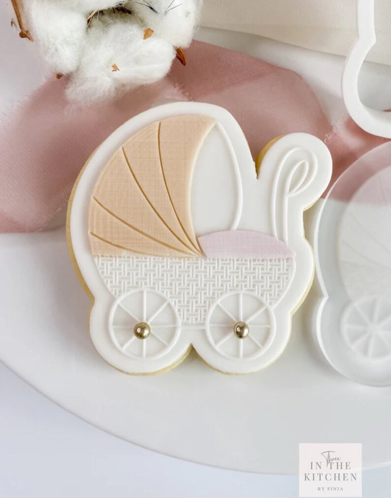 Stroller cookie stamp cookie cutter image 1