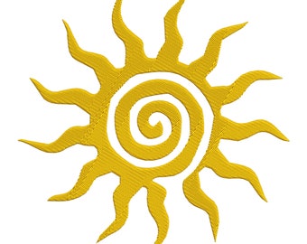 Sun Machine Embroidery Design 6 size  - INSTANT DOWNLOAD