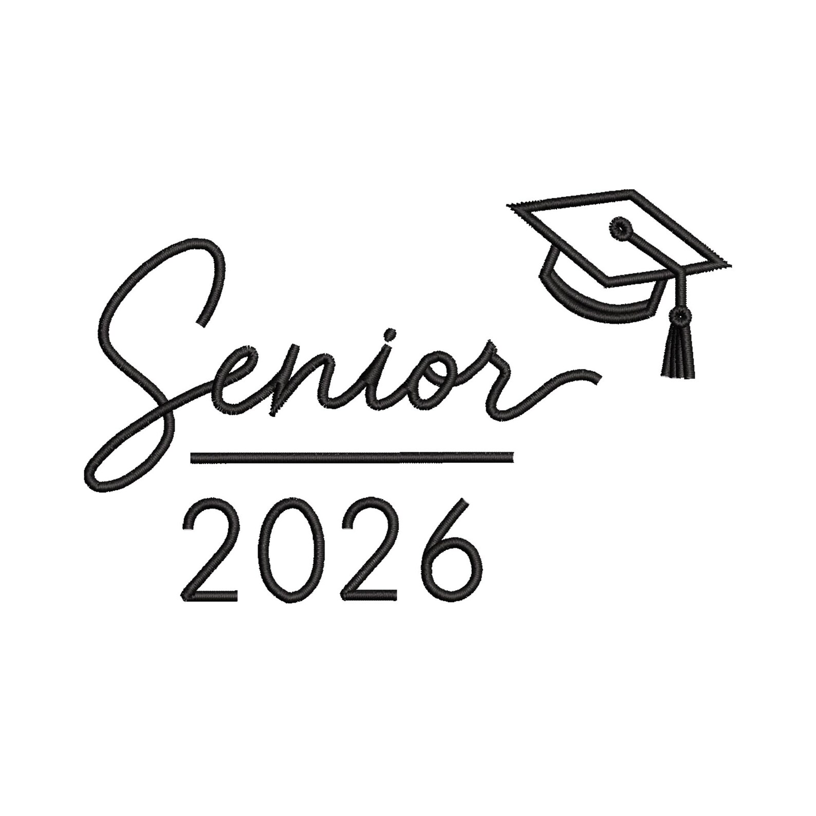 Senior Script Vector Senior 2026 Machine Embroidery Pattern | Graduation Script Design ...