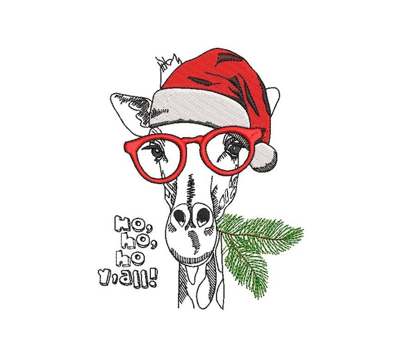 Christmas giraffe machine embroidery design giraffe in a  etsy Christmas giraffe machine embroidery design giraffe in a  etsy