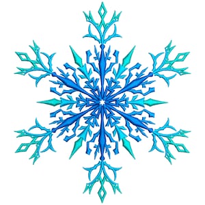 Snowflake Machine Embroidery Design, Winter Embroidery Pattern, Christmas Snowflake Embroidery, 5 sizes - INSTANT DOWNLOAD