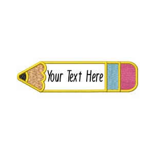 Pencil Frame Embroidery Design, Back to School Embroidery Pattern, Teacher Gift Machine Embroidery File, Name Frame, 6size, INSTANT DOWNLOAD