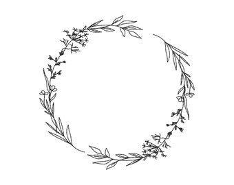 Wild Flower Wreath Machine Embroidery Design, Floral Frame Embroidery  Pattern 6 size - INSTANT DOWNLOAD