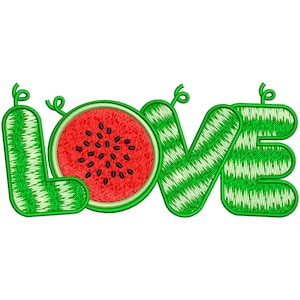 Watermelon Embroidery Design: Summer Fruit Machine Pattern (Instant Download, 5 Sizes