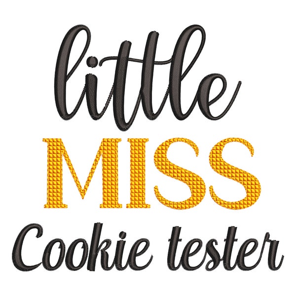 Little Miss Cookie Tester Machine Embroidery Design 6 size  - INSTANT DOWNLOAD