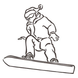 Snowboarding Embroidery Design, Snowboarding Outline Machine Embroidery File, Minimalist Winter Sports Silhouette, 5 size - INSTANT DOWNLOAD