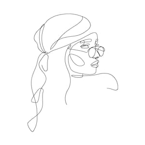 Woman Line Art Machine Embroidery Design, One Line Face Embroidery Pattern, Minimalist Embroidery File, 6 sizes - INSTANT DOWNLOAD