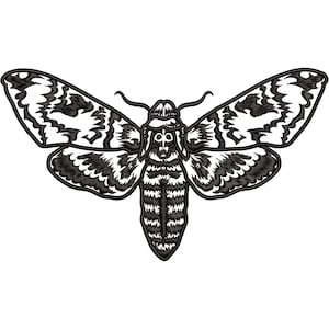 Death&#39;s Head Moth Machine Embroidery Design, Halloween Embroidery Pattern  5 size - INSTANT DOWNLOAD