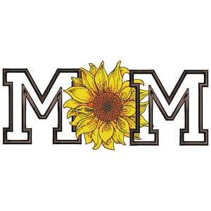 Diseño de bordado de girasol, archivo de bordado a máquina floral MOM