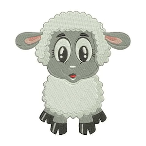 Cute Lamb Machine Embroidery Design, Adorable Sheep Embroidery File, Baby Lamb Pattern, 5 sizes - INSTANT DOWNLOAD