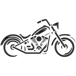 Bike Machine Embroidery Design | Chopper Embroidery Files | 5 size  - INSTANT DOWNLOAD