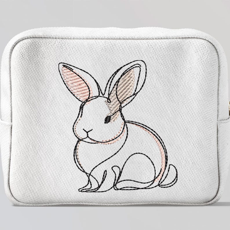 Bunny Embroidery Design, Rabbit Outline Machine Embroidery File, Easter ...