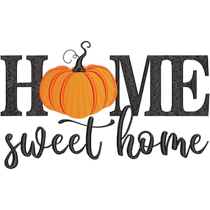 Home Sweet Home Pumpkin Machine Embroidery Design, Fall Embroidery Files, Cozy Autumn Embroidery pattern,  5 size  - INSTANT DOWNLOAD
