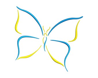 Outline Butterfly Embroidery Design