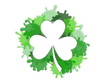 Shamrock Embroidery Design, St Patricks Day Clover Pattern