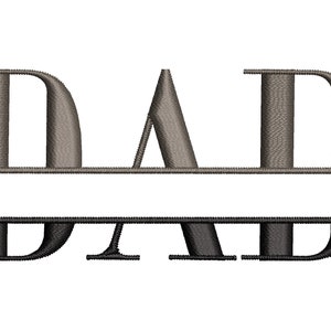 May include: The word "DAD" is spelled out in two rows, with the top row in gray and the bottom row in black.