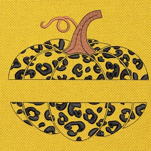 Leopard Pumpkin Embroidery Design, Autumn Embroidery Files, Personalized Fall Print Embroidery Pattern, 6 size - INSTANT DOWNLOAD