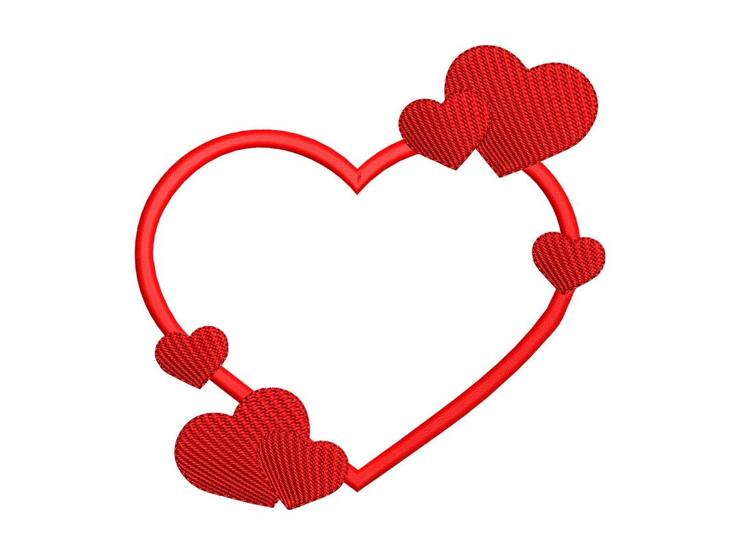 Heart Frame For Indesign Heart Frame Embroidery Design | Romantic Valentine Monogram Border - Etsy