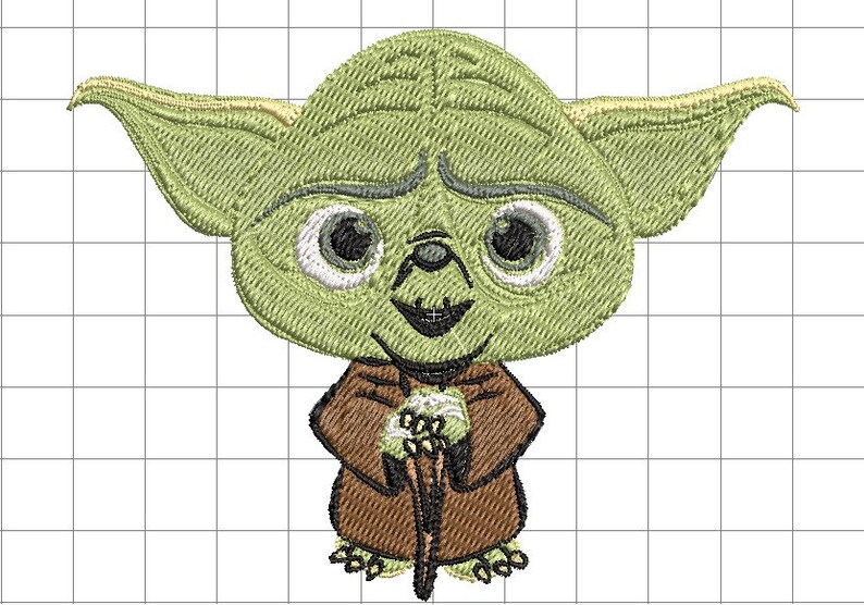 Yoda embroidery design Machine Embroidery Design 3 size Etsy