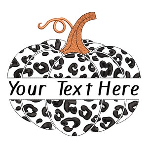 Fall Pumpkin Embroidery Design, Autumn Embroidery Files, Personalized Leopard Print,  6 size - INSTANT DOWNLOAD